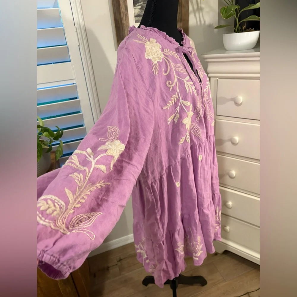 Johnny Was FRANKIE TIERED FIELD DRESS - ORCHID, XXL - Picture 6 of 10